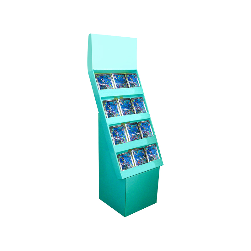 Biologisch afbreekbare stevige kartonnen display-stand van vier niveaus voor de verkoop van supermarkten